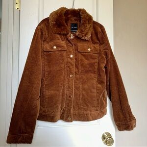 Me Jane Brown Corduroy Jacket Size Large